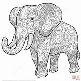 Coloring Zentangle Mandala Elephant Pages Printable Ethnic Animal Adult Elefante Mandalas Adults Animals Colouring Supercoloring Color Lion Colorear Getdrawings Crafty sketch template