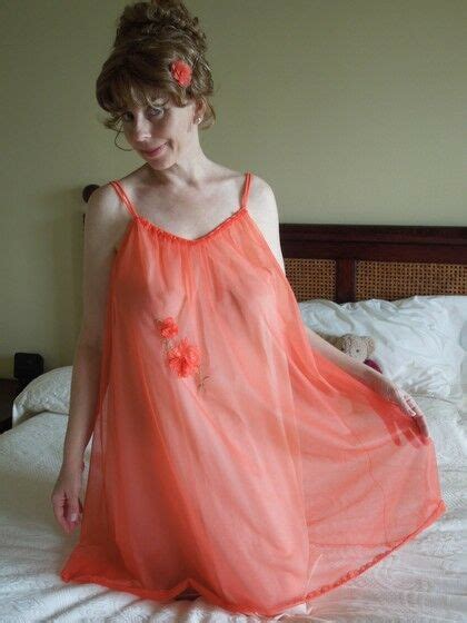 Vintage Short Double Layer Nylon Nightgown Nightie By
