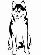 Husky Coloring Pages Siberian Clipart Puppy Svg Printable Sitting Huskies Dogs Dog Colouring Cartoon Adult Drawing Clip Stencil Cliparts Print sketch template