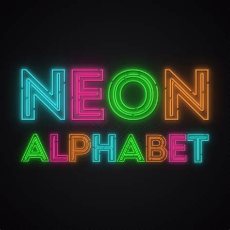neon alphabet  behance