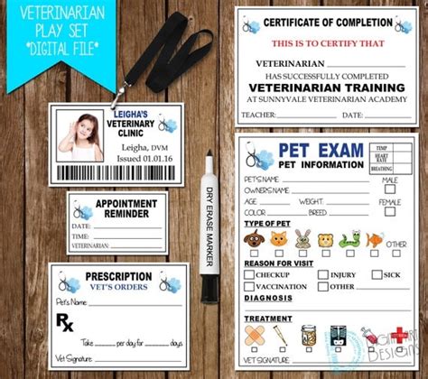 veterinarian pretend play print vet printable veterinarian