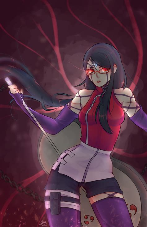 uchiha sarada by violetleegee on deviantart