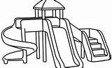 Playground Sliding Colouring Coloringpagesfortoddlers Parque Kindergarten Drawings sketch template