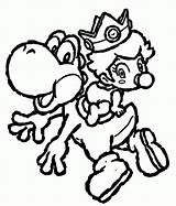 Yoshi Coloring Pages Mario Super Colouring Popular sketch template
