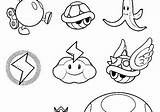 Mario Kart Coloring Items Pages sketch template