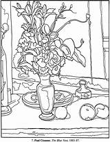 Coloring Pages Cezanne Paul Monet Matisse Still Life Monopoly Dover Colouring Paintings Color Print Sheets Famous Printable Book Vase Blue sketch template