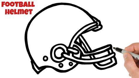 draw  football helmet easy drawings  beginners youtube