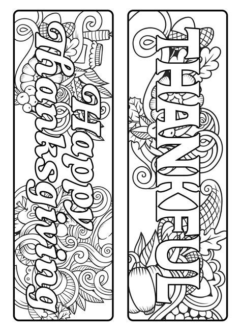 printable thanksgiving bookmarks  color     printablee