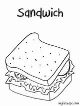 Sandwich Coloring Menu Kids Pages Lunch Colouring Printable Getcolorings Getdrawings Color Colou Print Colorings sketch template