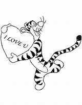 Coloring Pages Valentines Valentine Tigger Disney Printable Tiger Pooh Winnie Print Kids Quotes Sheet Color Categories Popular Cartoon Coloringhome sketch template