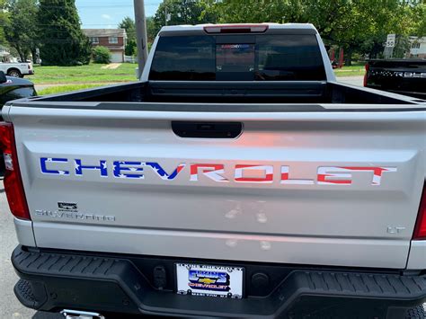 American Flag Tailgate Word Inserts For 2019 2021 Chevrolet Silverad
