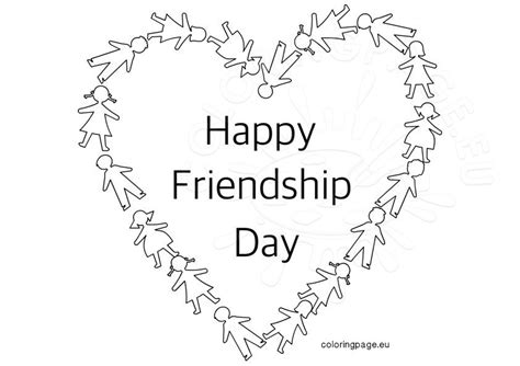 happy friendship day heart coloring page