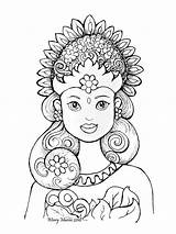 Coloring Mandalika Princess Indonesia Colored Drawing Indonesian Folklore Pencils Commercial Non Only Use sketch template