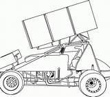 Sprint Car Drawing Coloring Getdrawings Pages sketch template