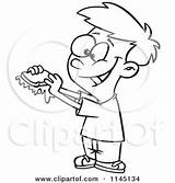 Sandwich Clipart Boy Happy Jam Cartoon Messy Toonaday Outlined Coloring Vector Lunch Royalty Illustrations Clipartof Leishman Ron sketch template