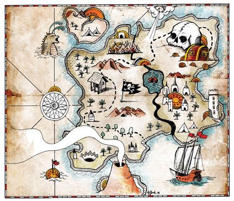 artur bodenstein illustration schatzkarte piratenschatzkarten