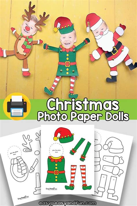 christmas photo paper doll template preschool christmas fun
