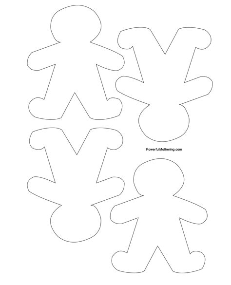 gingerbread man template printable  template