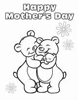 Coloring Mothers Cute Happy Printable Sheet Bears Pages Mother Printables Kids Color Ecoloringpage Bear Children sketch template
