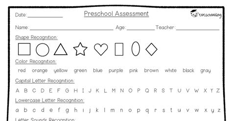 freepreschool assessment formpdf preschool assessment preschool