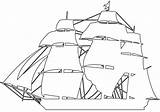 Frigate Silhouette Outline Silhouettes Coloring Paper Pages sketch template