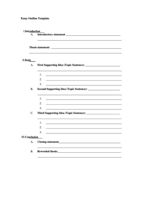 fillable essay outline template printable