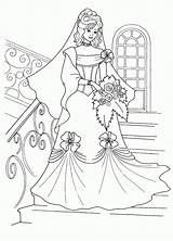 Coloring Dress Wedding Pages sketch template