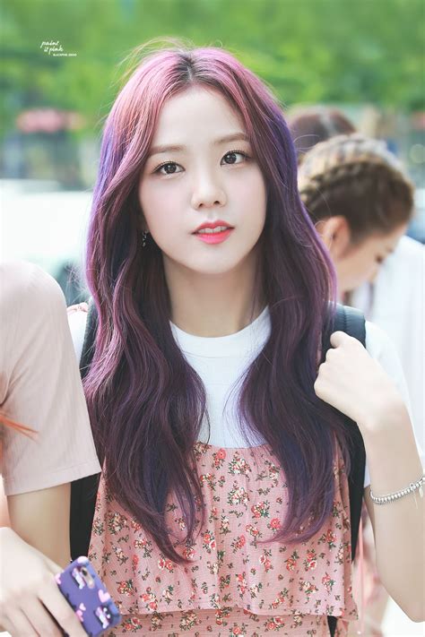 pin  sarah  kim jisoo blackpink purple hair blackpink