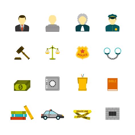 crime  punishments icons set  vector art  vecteezy