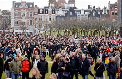 dutch police clash with protesters denouncing lockdown measures the