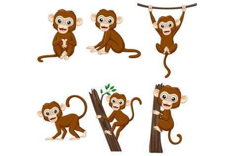 cute monkey cartoon  tigatelu thehungryjpeg