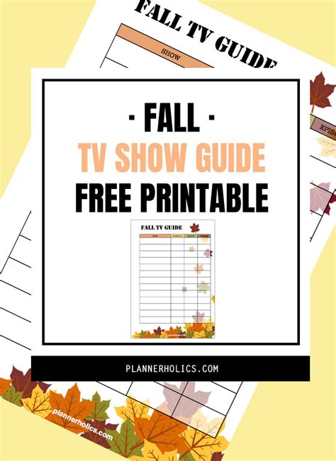fall tv show guide  printable plannerholics
