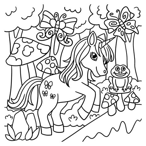 unicorn  forest coloring