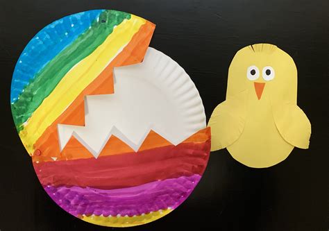 easter egg paper plate  chick