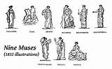Muses Greek Mythology Nine Virily sketch template