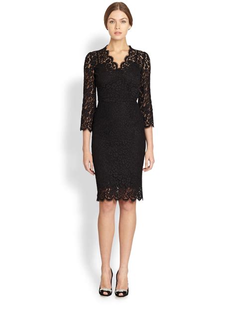 Dolce And Gabbana Lace Dress In Black Lyst
