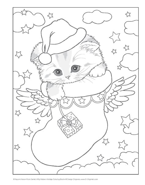 christmas cat coloring pages  coloring page blog