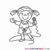 Singer Colouring Coloring Children Pages Sheet Title sketch template