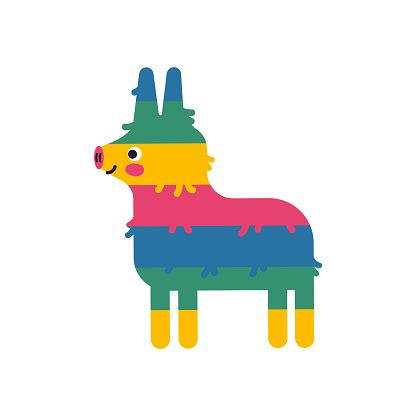 mexican donkey pinata  isolated background stock illustration
