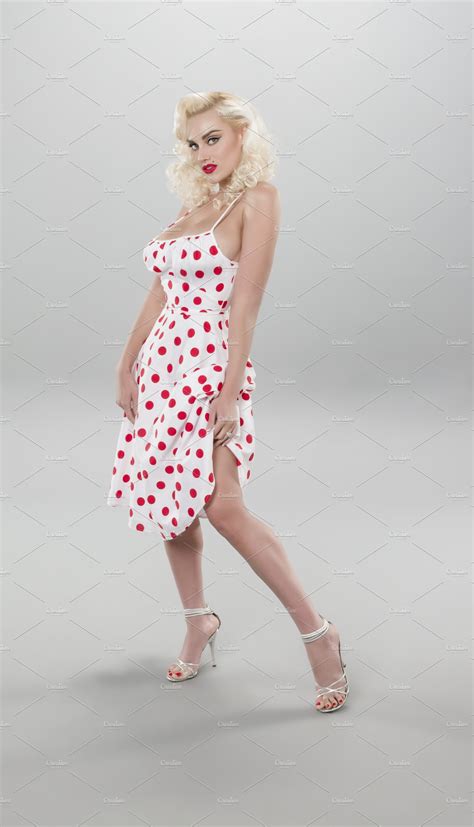 pinup model featuring polka dot pinup and pin up beauty and fashion