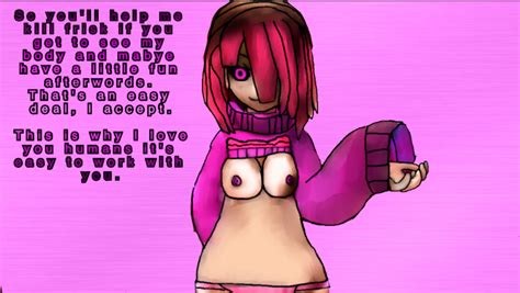 rule 34 bete noire breasts glitchtale pink background pink eyes pink