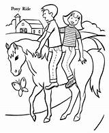 Coloring Pony Horse Pages Ride Printable Siblings Countryside sketch template