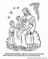 Jesus Coloring Pages Children Loves Bible Little Teaches Printables Teaching Blesses Testament Kids Color Blessed His Print Christian Praying Parables sketch template