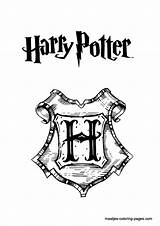 Coloring Potter Harry Pages Hogwarts Crest Colouring Comments sketch template