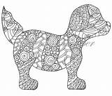 Coloring Puppy Adult Printable Kids Pages Colouring Therapy Dog Etsy Pattern Zendoodle Color sketch template