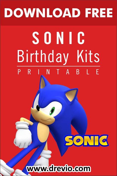 printable sonic  hedgehog birthday party kits templates