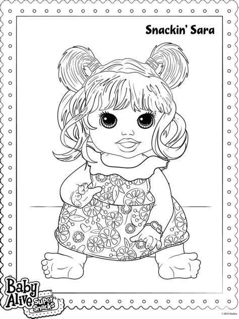 snacking sara baby alive coloring pages  worksheets sailor moon