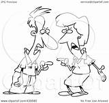 Argument Cartoon Couple Outline Engaged Clip Clipart Royalty Illustration Toonaday Ron Leishman Rf Line 2021 sketch template