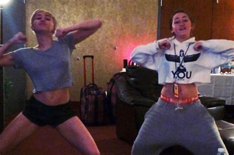 miley cyrus twerks and booty shakes with little sister noah in instagram video daily star