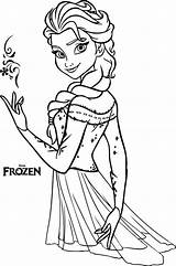 Elsa Frozen Coloring Disney sketch template